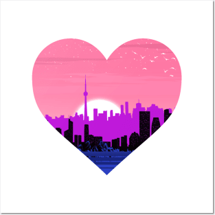 Genderfluid cityscape subtle heart Posters and Art